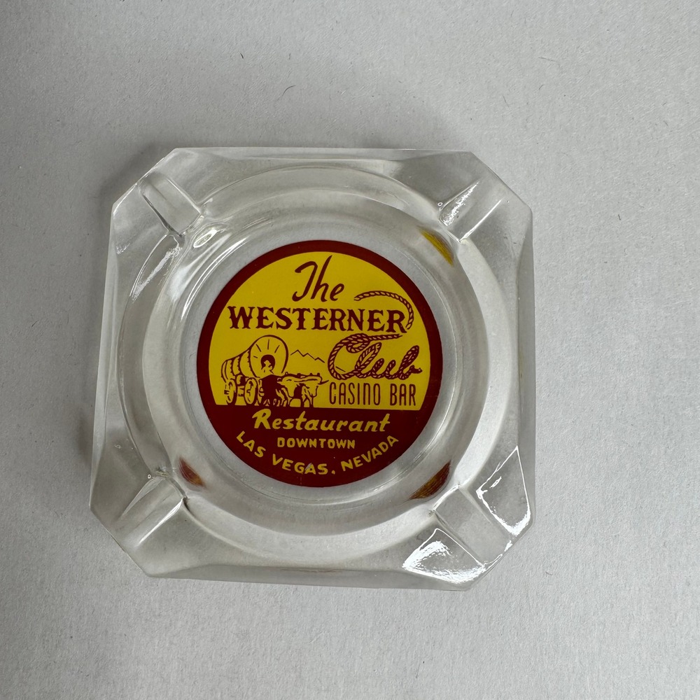 Vintage‎ The Westerner Club Casino Bar Las Vegas Nevada Glass Ashtray
